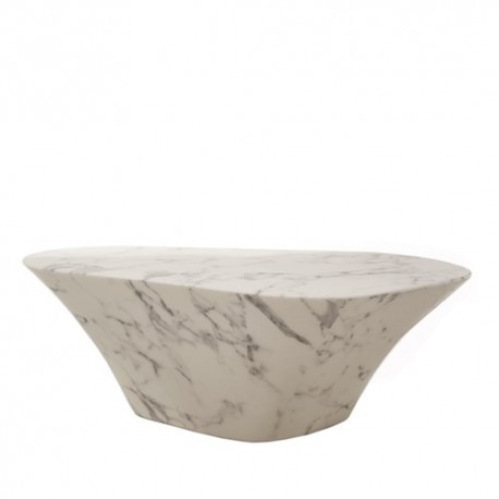 Table basse oval Marble Look White