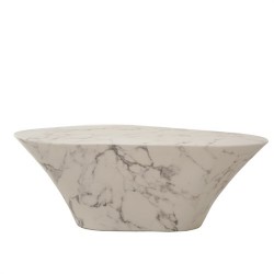 Table basse oval Marble Look White