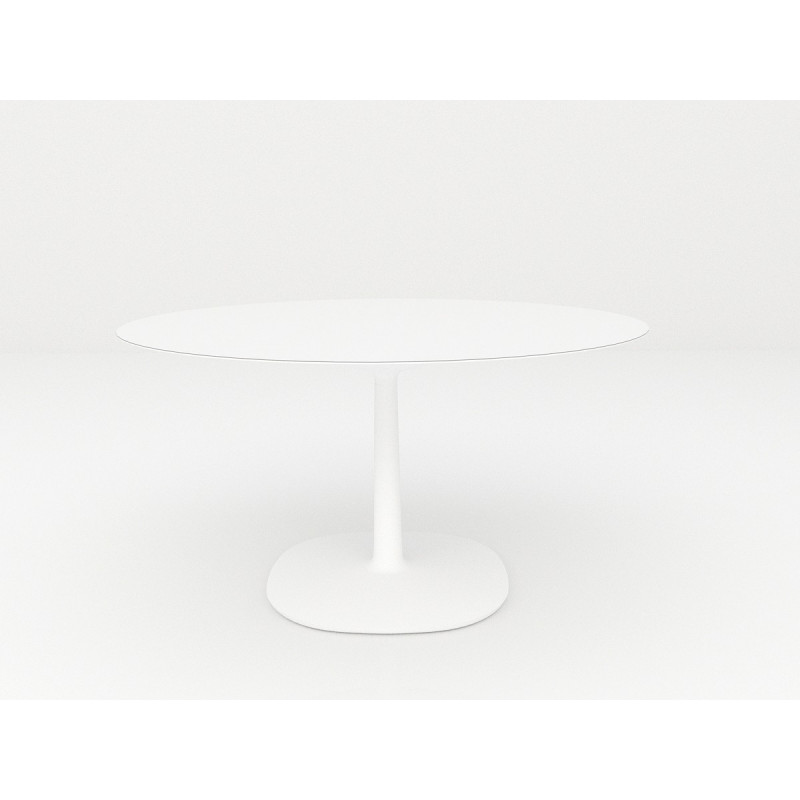 Table Multiplo / plateau rond en verre Ø 118 cm / extérieur