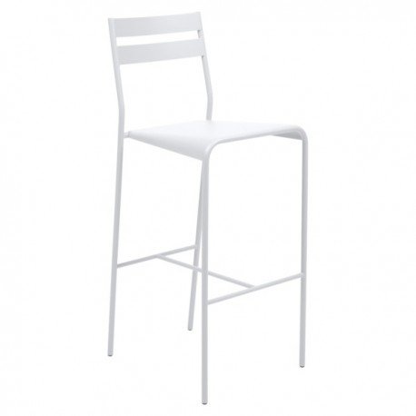 Chaise de bar Facto blanc coton