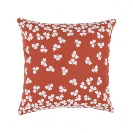 Coussin Trèfle 44 x 44 cm ocre rouge