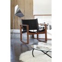 PEGLEV - Rocking Chair en cuir et bois massif