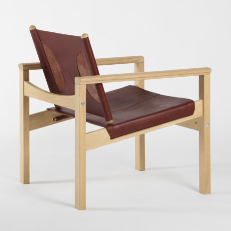 PEGLEV - Fauteuil en cuir et bois massif