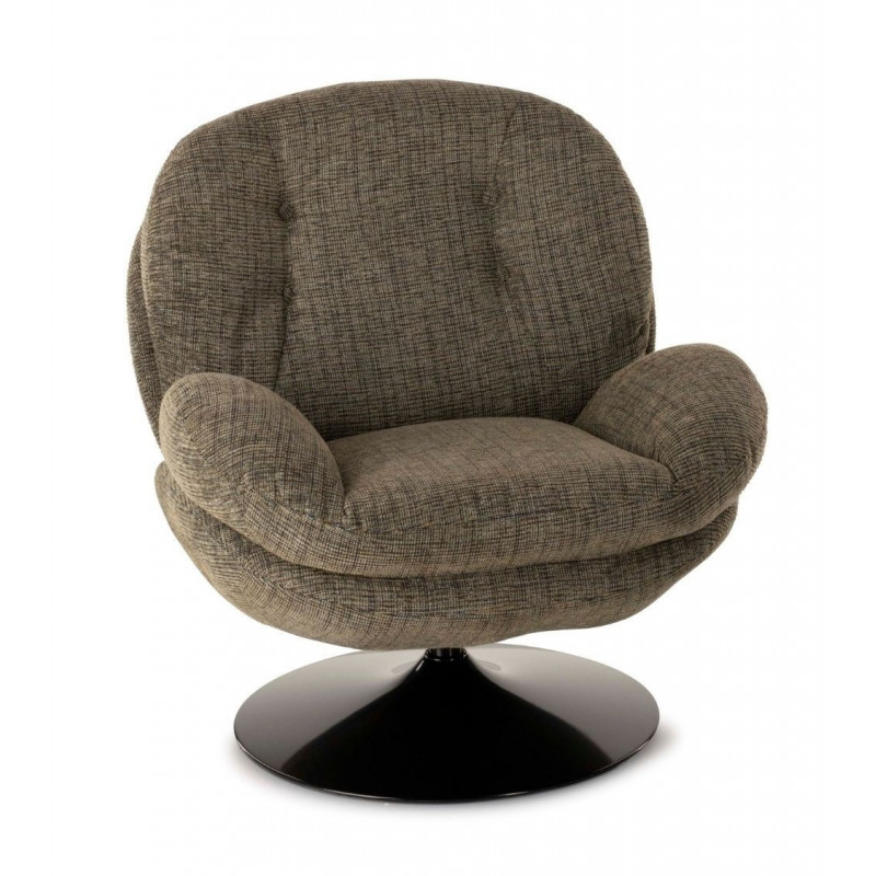 Fauteuil Memento Chiné Vert Mousse, Pied Noir