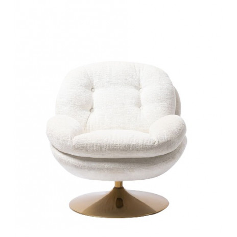 Fauteuil Memento Blanc, Pied Gold