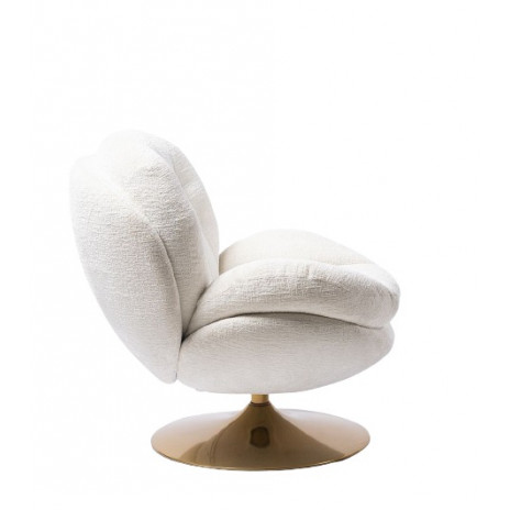 Fauteuil Memento Blanc, Pied Gold