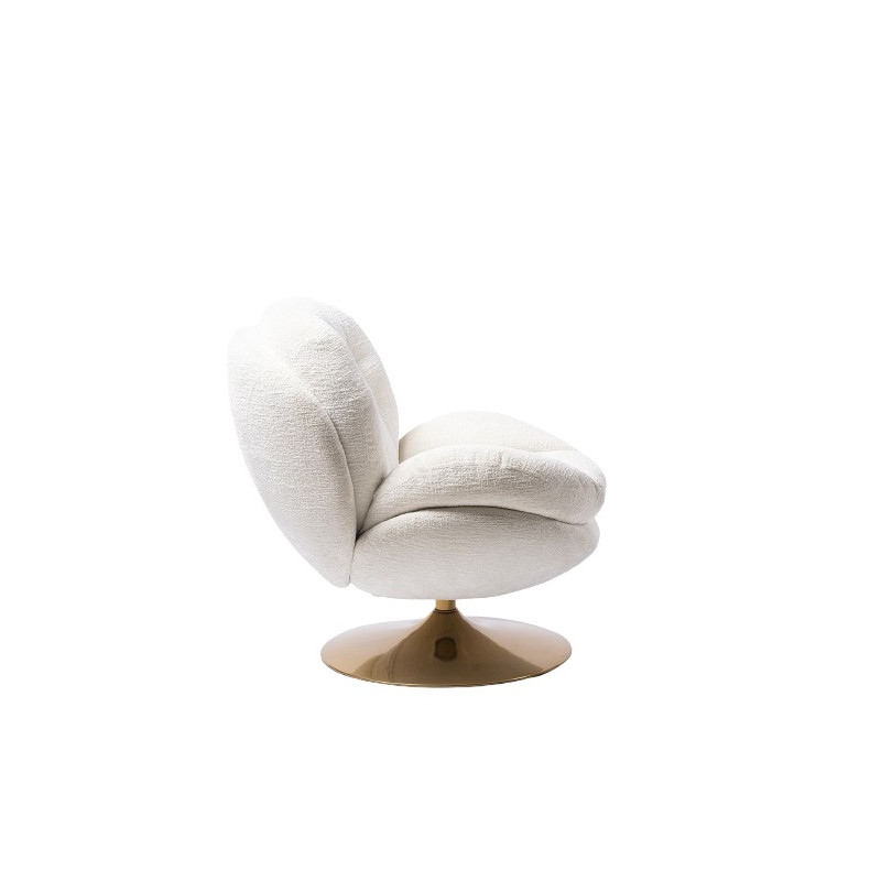 Fauteuil Memento Blanc, Pied Gold