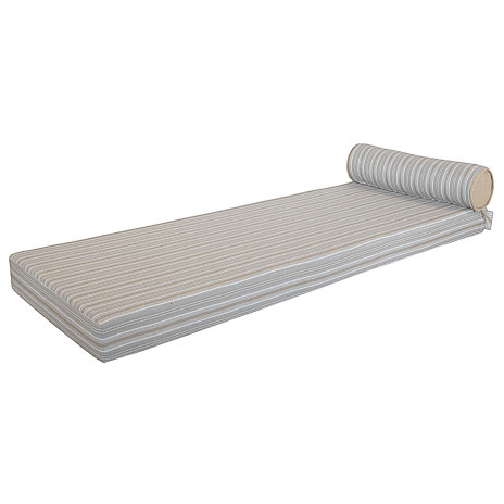 Matelas réversible recto rayé & verso blanc Simple - Extérieur