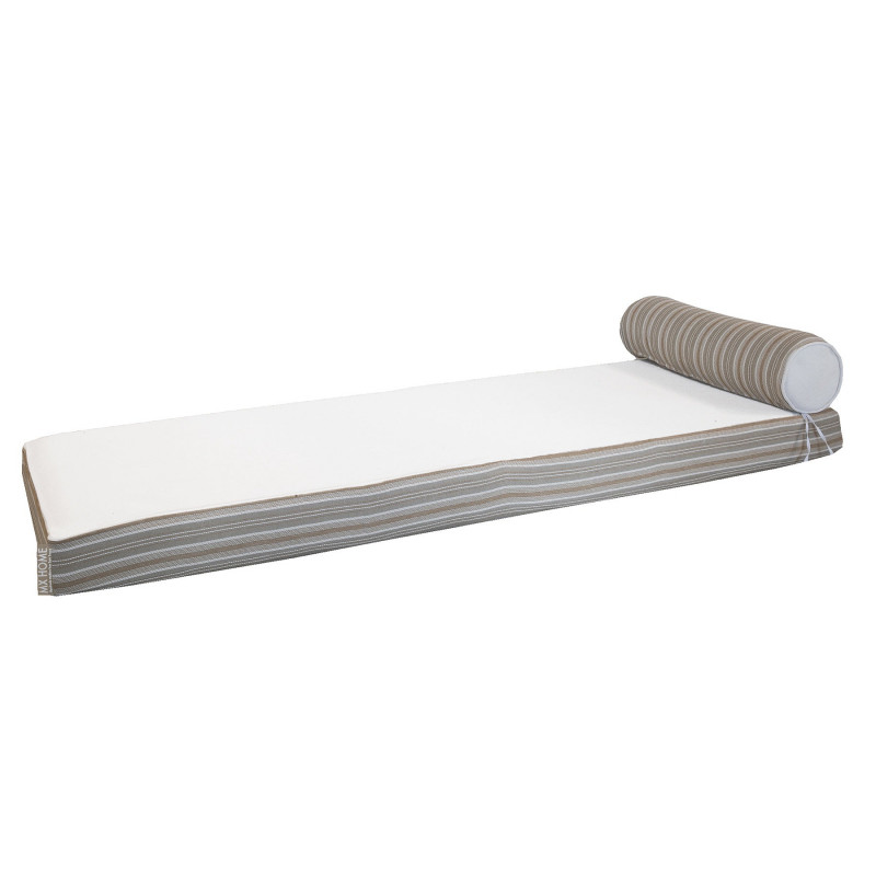 Matelas réversible recto rayé & verso blanc Simple - Extérieur