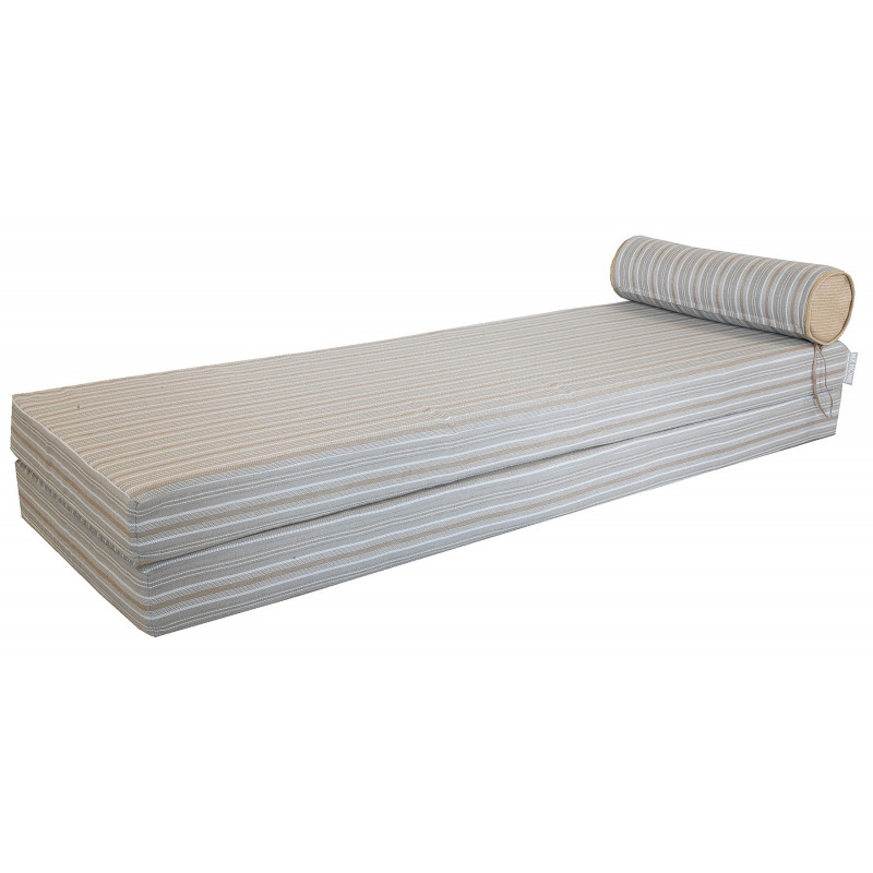 Matelas réversible recto rayé & verso blanc Double - Extérieur