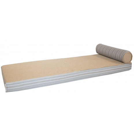 Matelas réversible recto rayé & verso raphia - simple - Extérieur