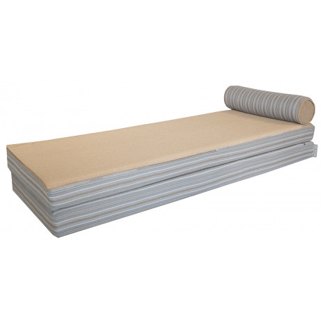 Matelas réversible recto rayé & verso raphia - Double - Extérieur