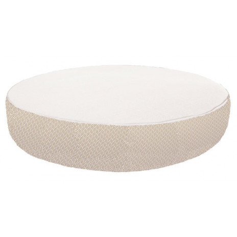 Lit rond mousse blanc et beige - Extérieur