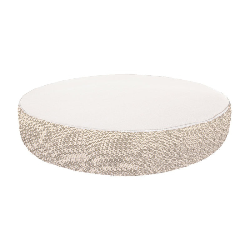 Lit rond mousse blanc et beige - Extérieur