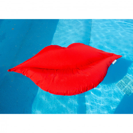 Pouf XL flottant bouche rouge - Extérieur