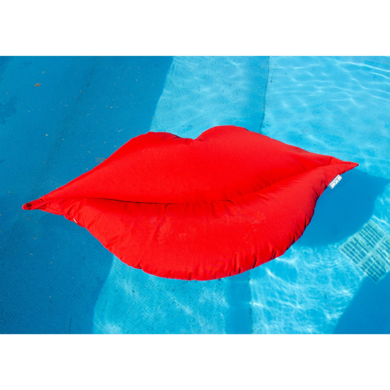 Pouf XL flottant bouche rouge - Extérieur