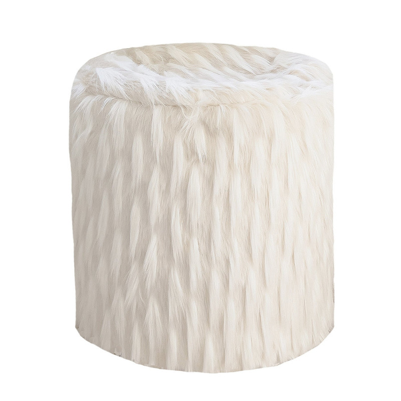 Tabouret en fausse fourrure - Blanc