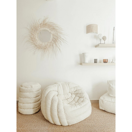 Pouf XL Igloo en laine bouclée