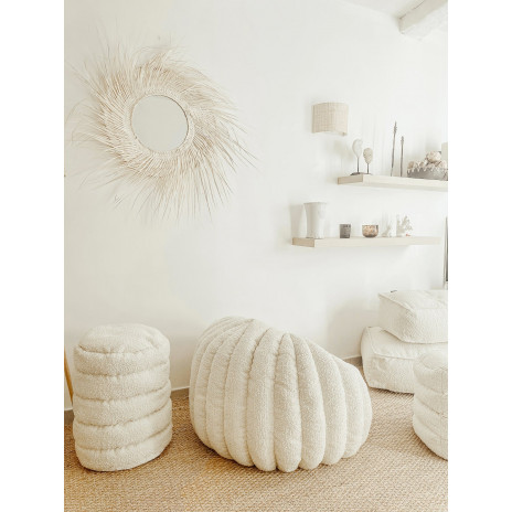 Pouf XL Igloo en laine bouclée