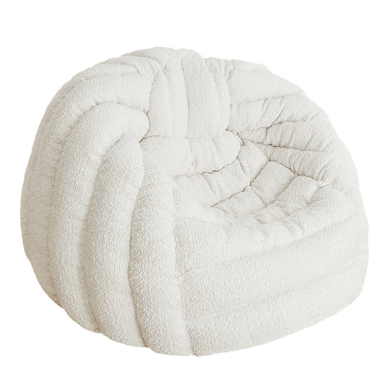 Pouf XL Igloo en laine bouclée