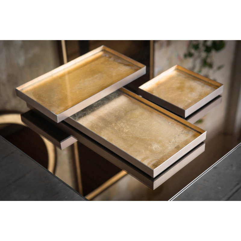 Plateau en verre Gold Leaf