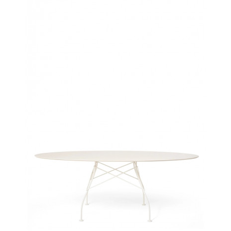 Table Glossy outdoor / plateau oval