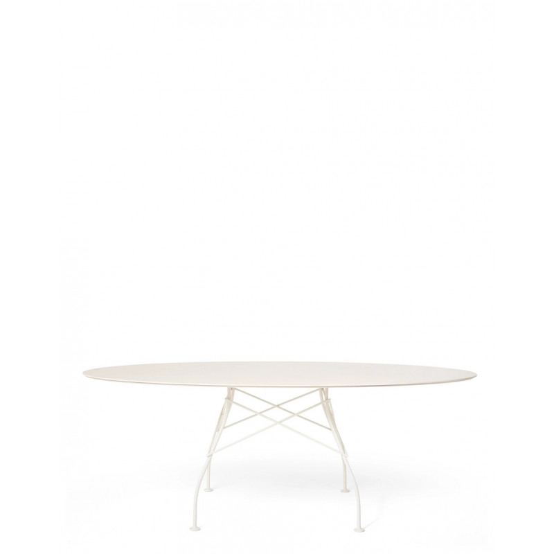 Table Glossy outdoor / plateau oval